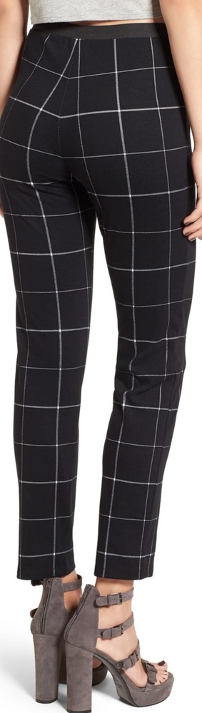 Leith Windowpane Print Skinny Pants